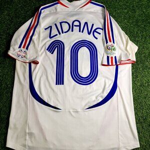 Zidane France 2006 WORLD CUP FINAL Away Soccer Jersey XL SKU# 740125